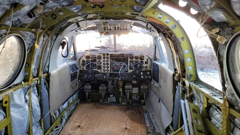 kingair plane interior mid teardown