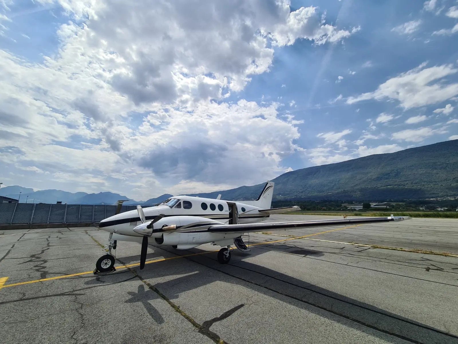 kingair plane on runway